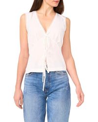 1.STATE - Tie Front Lace Trim Tank - Lyst
