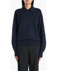 KHAITE - Jackson Stretch Wool & Cashmere Polo Sweater - Lyst