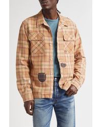 Ralph Lauren - Plaid Rip & Repair Cotton Twill Button-Up Overshirt - Lyst