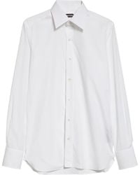 Tom Ford - Slim Fit Solid Cotton Poplin Button-Up Shirt - Lyst