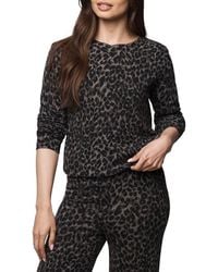 Splendid - Leopard Print Crewneck Sweater - Lyst