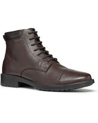 Geox Kapsian Water Resistant Leather Lace-up Boot in Blue for Men | Lyst