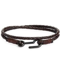 Caputo & Co. - Braided Leather Double Wrap Bracelet - Lyst
