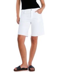 HINT OF BLU - Cool Summer Raw Hem Long Denim Shorts - Lyst