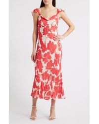 Rails - Marigold Floral Flutter Sleeve Midi Dress - Lyst