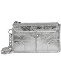 Zadig & Voltaire - Sunny Metallic Leather Zip Card Case - Lyst