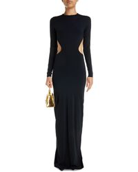 Balenciaga - Cutout Long Sleeve Stretch Jersey Gown - Lyst