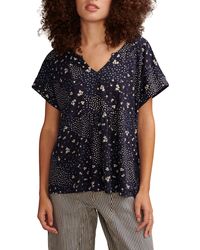 Lucky Brand - Floral Cotton & Modal Split Neck T-shirt - Lyst