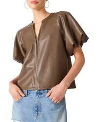 Steve Madden - Cecila Faux Leather Top - Lyst