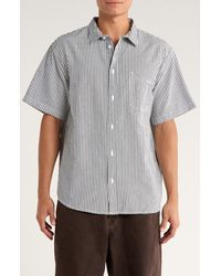 Vans - Lawson Stripe Short Sleeve Cotton & Linen Button-Up Shirt - Lyst