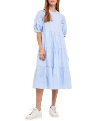 English Factory - Puff Sleeve Dress - Lyst