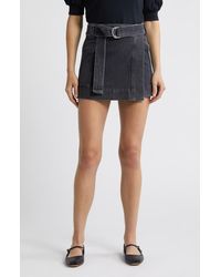 Rails - Deanna Belted Denim Wrap Miniskirt - Lyst