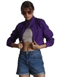 Members Only - Mini Cropped Racer Jacket - Lyst