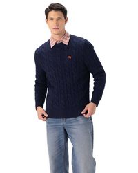 Members Only - Crew Neck Cable Sweater - Lyst
