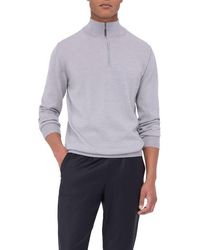 Bugatchi - Merino Wool Quarter Zip Pullover - Lyst