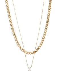 Nordstrom - Set Of 2 Waterproof Curb Chain & Cubic Zirconia Pendant Necklaces - Lyst