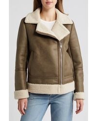 Sam Edelman - Faux Leather & Faux Shearling Moto Jacket - Lyst