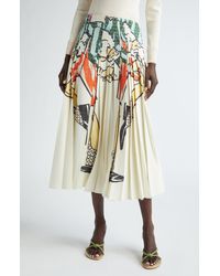 Bottega Veneta - Burattino Print Pleated Midi Skirt - Lyst