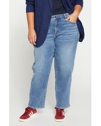 UNIVERSAL STANDARD - Elliot High Waist Tuxedo Stripe Straight Leg Jeans - Lyst