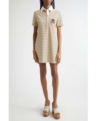 Stella McCartney - Embroidered Crest Fancy Stripe Polo Dress - Lyst