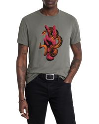 John Varvatos - Peace Snake Cotton Graphic T-shirt - Lyst