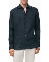 Mango - Slim Fit Linen Button-Up Shirt - Lyst