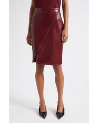 Toccin - Verena Zip Front Faux Leather Skirt - Lyst