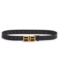 Balenciaga - Hourglass Logo Buckle Leather Belt - Lyst