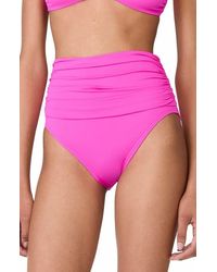 Kate Spade - Shirred High Waist Bikini Bottom - Lyst
