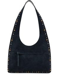Mango - Studded Suede Shoulder Bag - Lyst