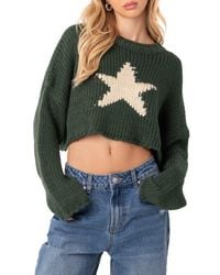 Edikted - Mega Star Intarsia Crop Sweater - Lyst