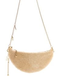 Chloé - Mini Icons Genuine Shearling Half Moon Crossbody Bag - Lyst