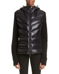 3 MONCLER GRENOBLE - Quilted Down & Fleece Hooded Cardigan - Lyst