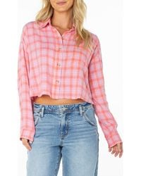 Roxy - Rockford Plaid Crop Button-Up Shirt - Lyst
