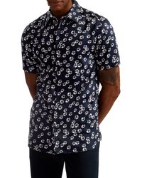 Ted Baker - Alfanso Floral Short Sleeve Button-up Shirt - Lyst