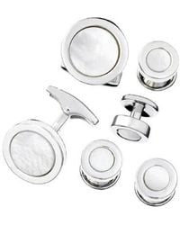 Jan Leslie - Round Gemstone Inlay Sterling Cufflinks & Studs - Lyst