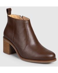 Manuela - Mia Block Heel Side Up Bootie - Lyst