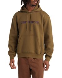 Carhartt - Logo Embroidered Hoodie - Lyst