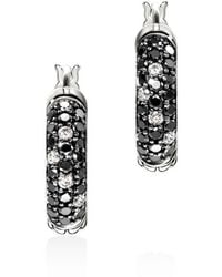 John Hardy - Split Hoop Diamond Engraved Earrings - Lyst