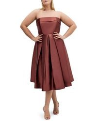 City Chic - Tiffany Strapless Fit & Flare Dress - Lyst