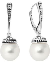 Lagos - Sterling Silver Luna Freshwater Cultured Pearl Drop Earrings - Lyst