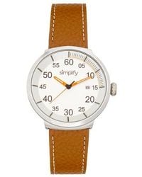 Simplify - The 7100 Leather-Band Watch W/Date - Lyst