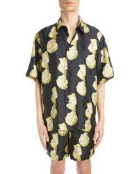 Givenchy - Lemon Print Silk Button-up Shirt - Lyst