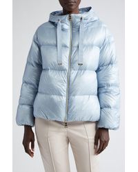 Herno - Wide Channel Quilted Ultralight Hooded Down Bomber Jacket - Lyst