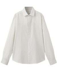 Mango - Regular Fit Stripe Cotton & Linen Button-Up Shirt - Lyst