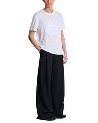 Balmain - Écusson Embroidered Linen T-Shirt - Lyst