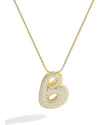 Mint & Lily - Pave Bubble Initial Necklace - Lyst