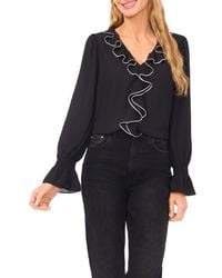 Cece - Ruffle V-Neck Top - Lyst