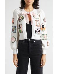 Alice + Olivia - Alice + Olivia Kitty Stace Face Frame Wool Blend Cardigan - Lyst