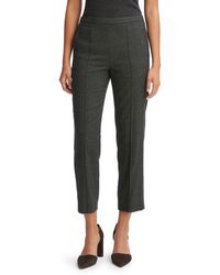 Vince - Crop Pleated Brushed Wool Blend Pull-on Pants - Lyst